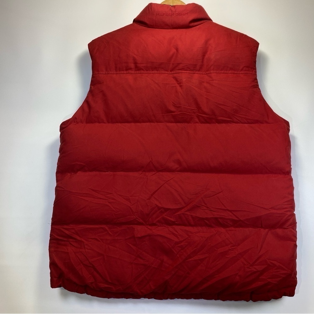 Men's Vintage Tommy Hilfiger Down Red Label Premium Red Puffer Vest Vtg Large - Picture 12 of 15